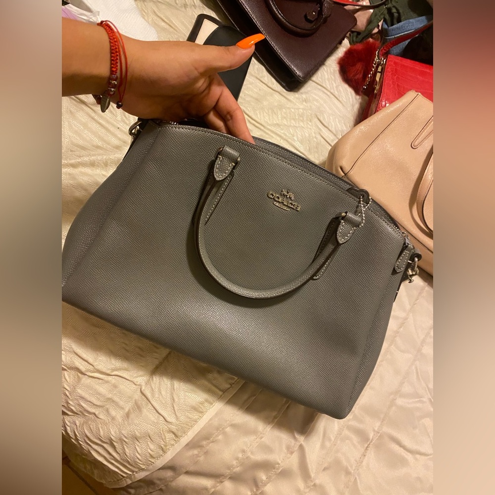 Gray coach purse